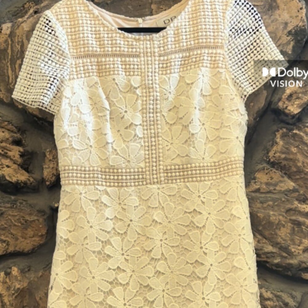 Brunch Dress crochet Ivory NWT 8 Donna Ricco $130